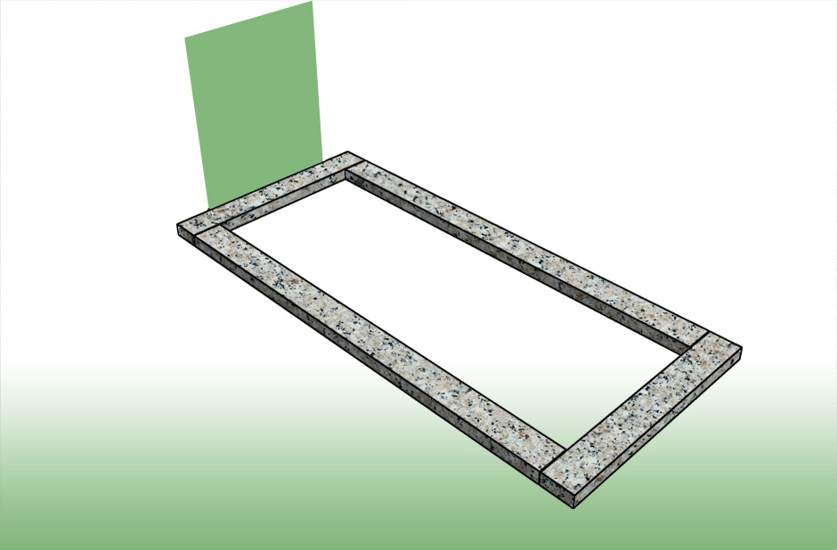 Nur Umrandung liegend