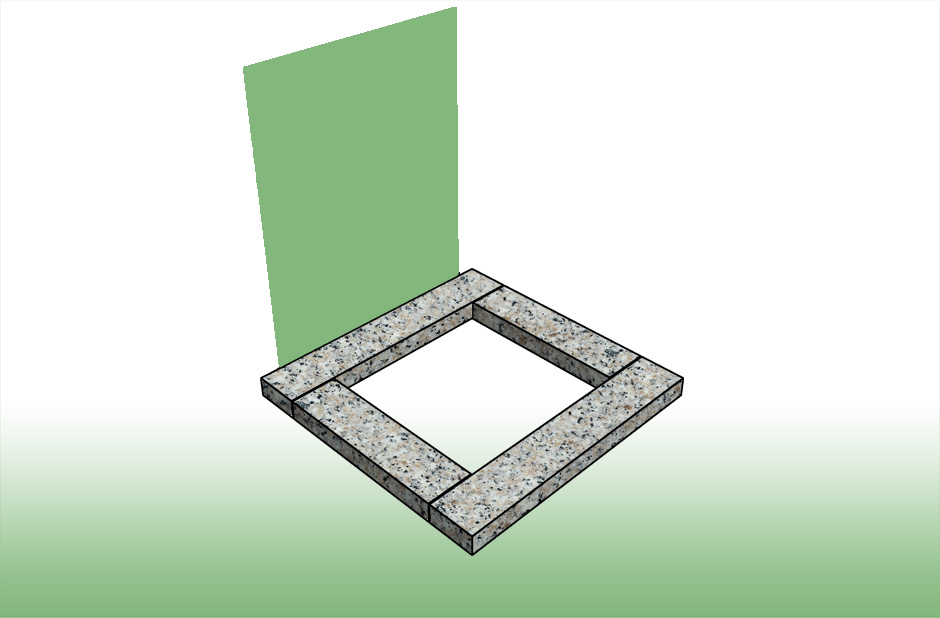 Nur Umrandung liegend