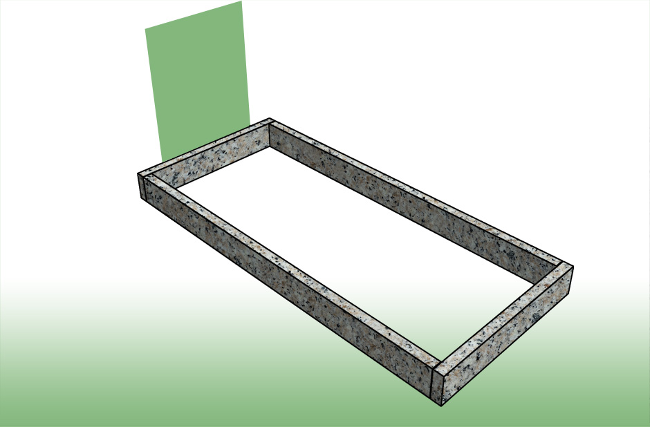 Nur Umrandung stehend