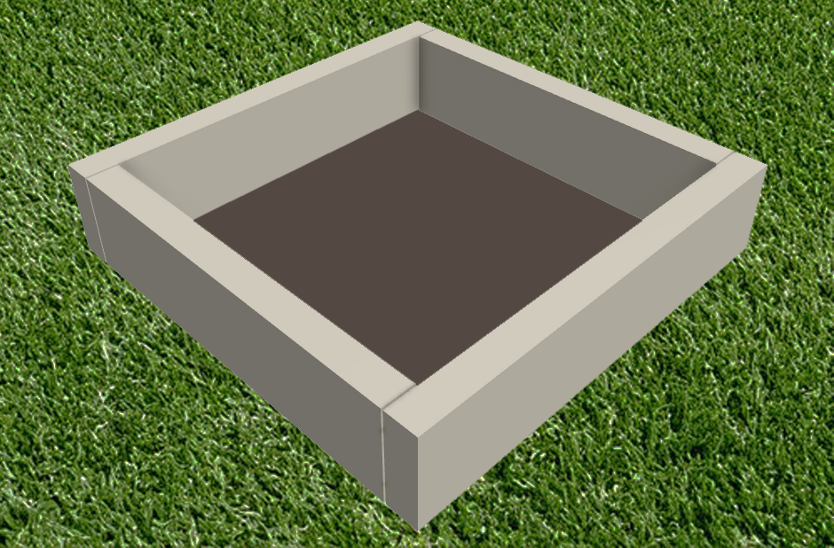 Nur Umrandung stehend