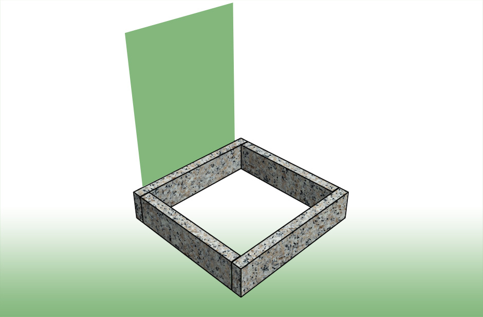 Nur Umrandung stehend