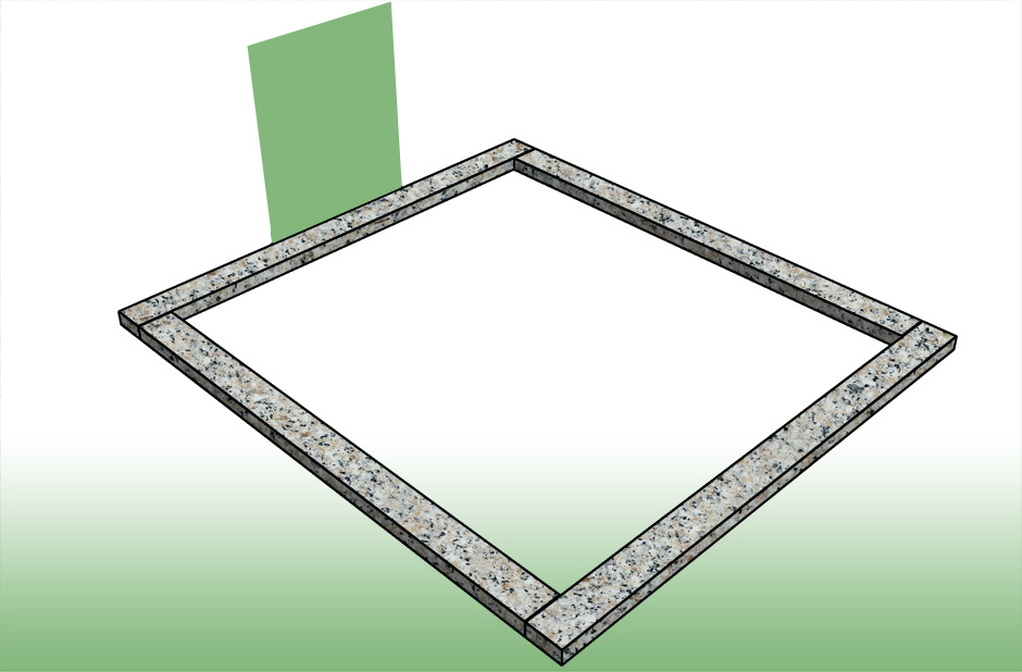 Nur Umrandung liegend